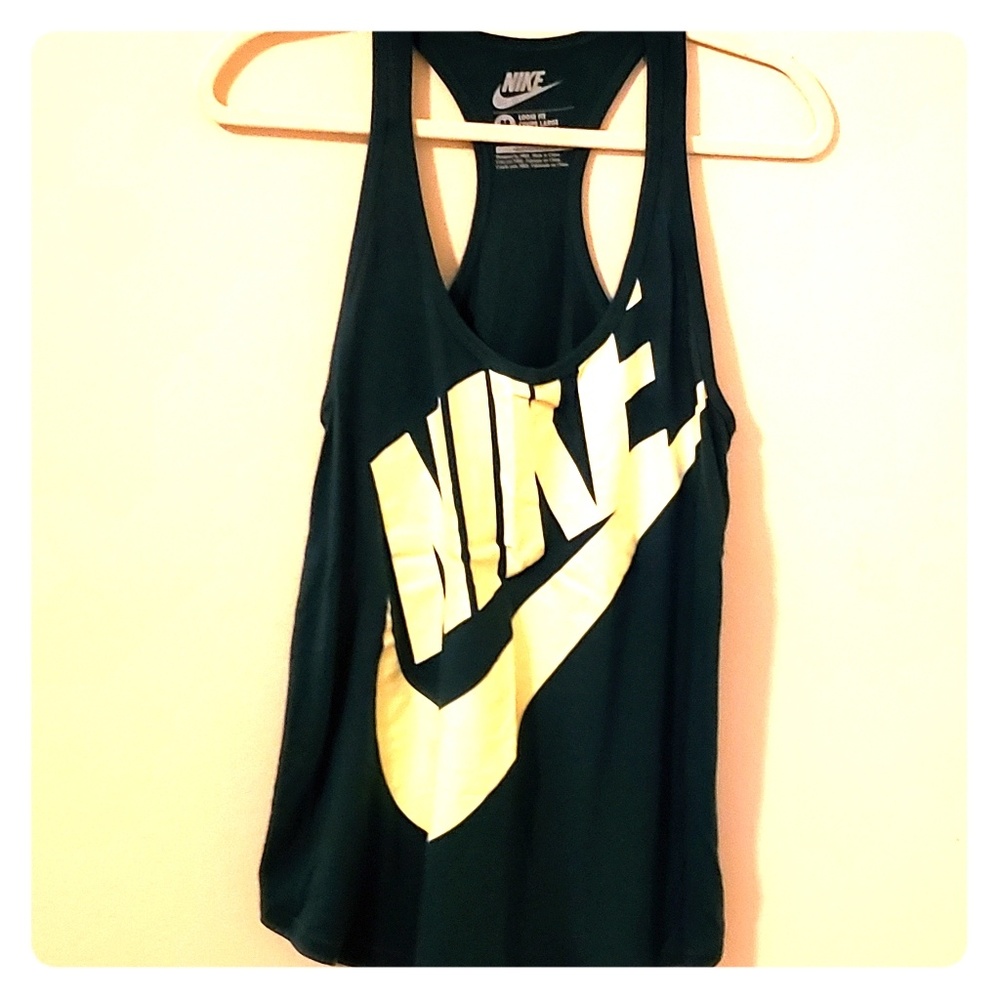 Nike loose-fit workout tank sz M turquoise/yellow